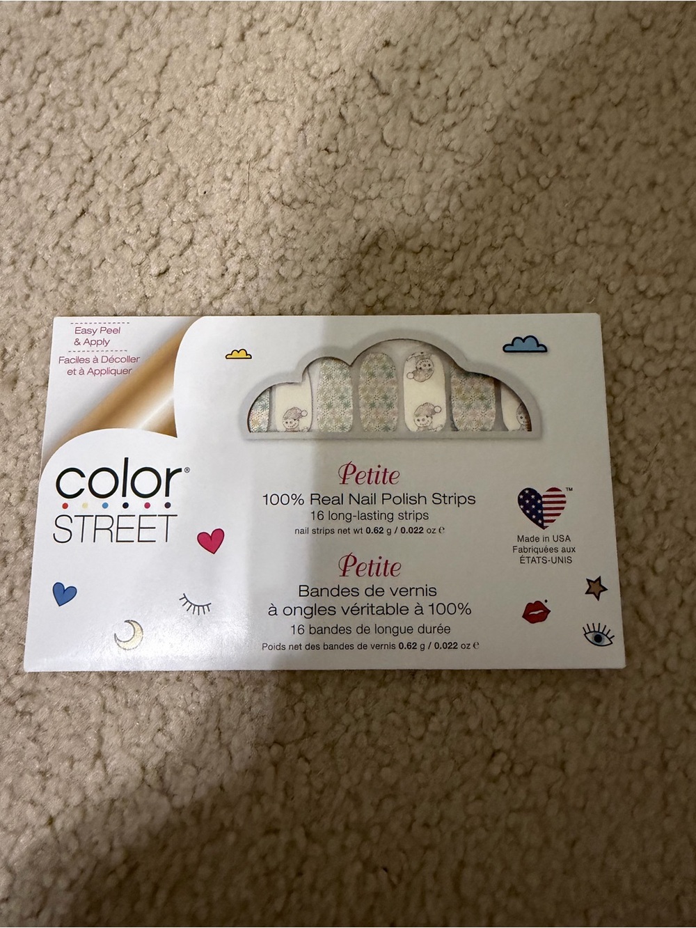 Color street Petite Nail Pack Feeling Frosty Snowman Glitter little girl 16 Nail